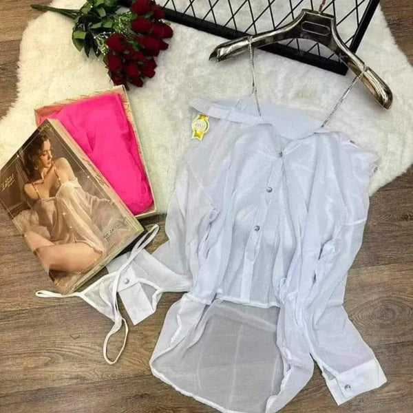 Ayleen Mesh Two Piece Ling...(White)