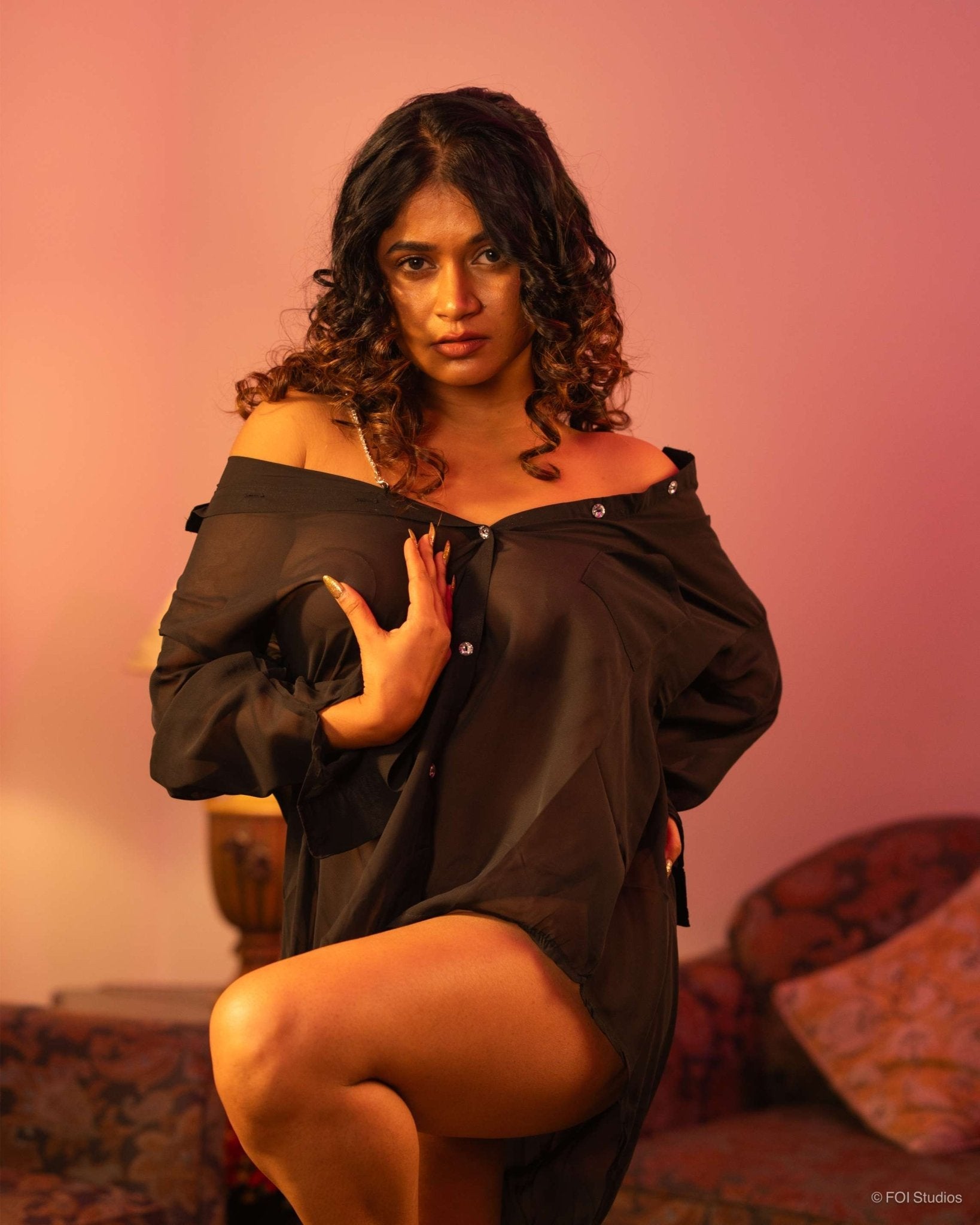 Cloud Nine Boyfriend Shirt Style Off-Shoulder Lingerie