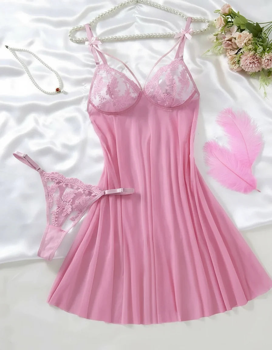 High Stakes Seductress Sheer Lace Babydoll Lingerie