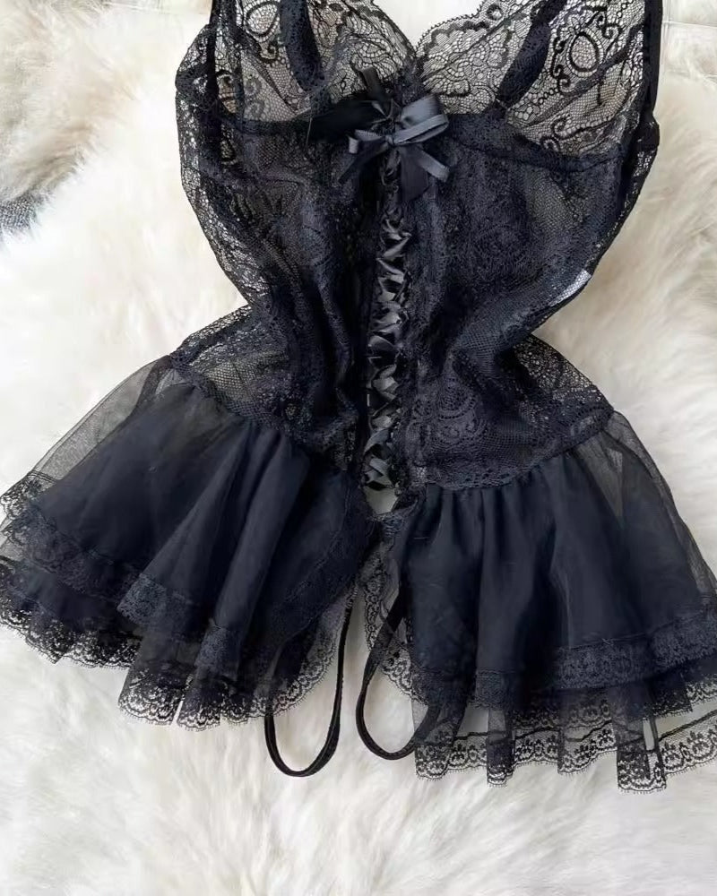 Serene Seduction Lace Babydoll Lingerie