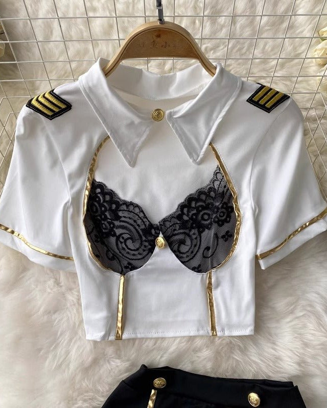 Captain's Charm Aviation-Themed Lingerie Set