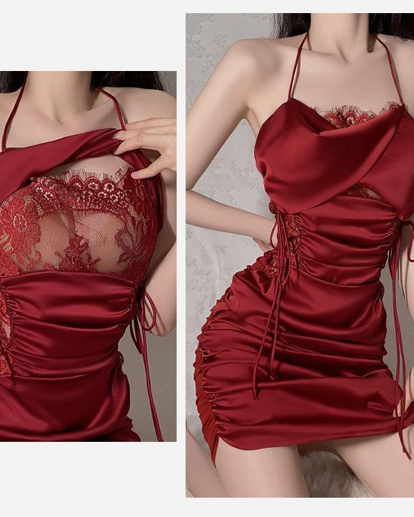 Rouge Enchanté Satin Lingerie