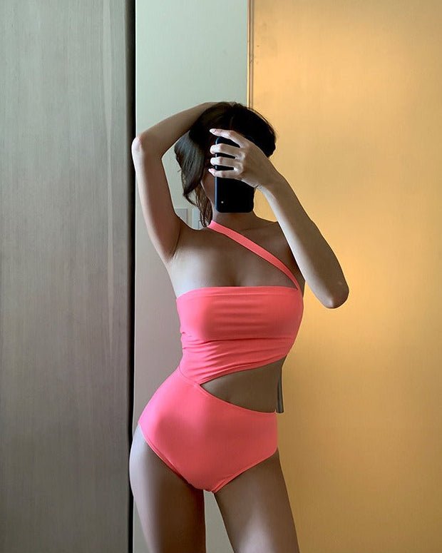 Asymmetric One-Shoulder Sculpt Swimwear with High-Rise Curve Swimwear By Sinderella