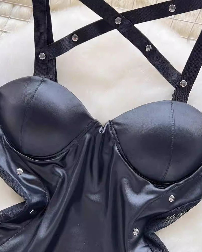 Dark Obsession Leather Lingerie Set