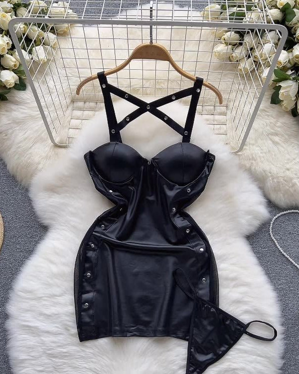 Dark Obsession Leather Lingerie Set