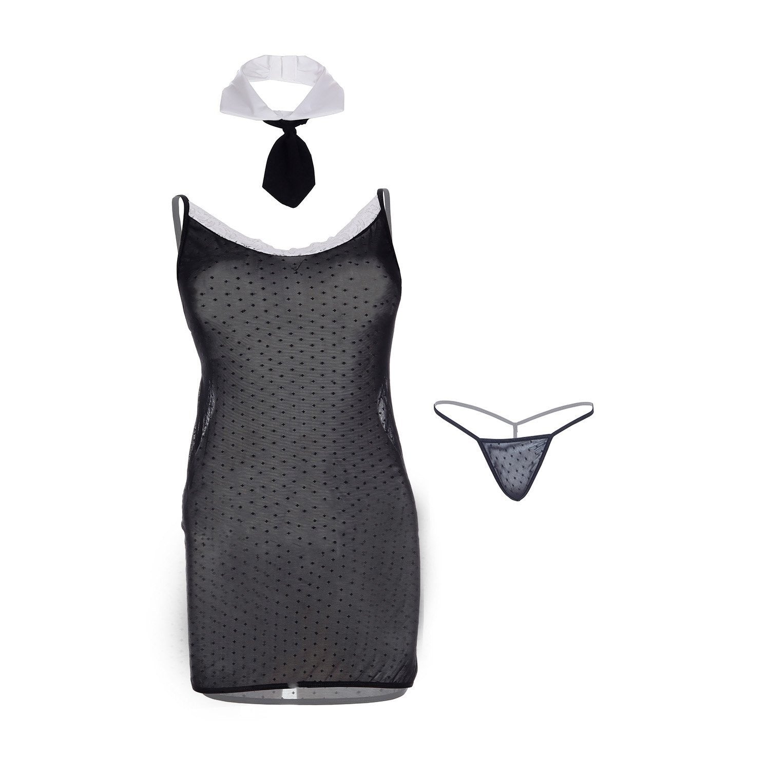 Corporate Temptation Sheer Tuxedo Lingerie
