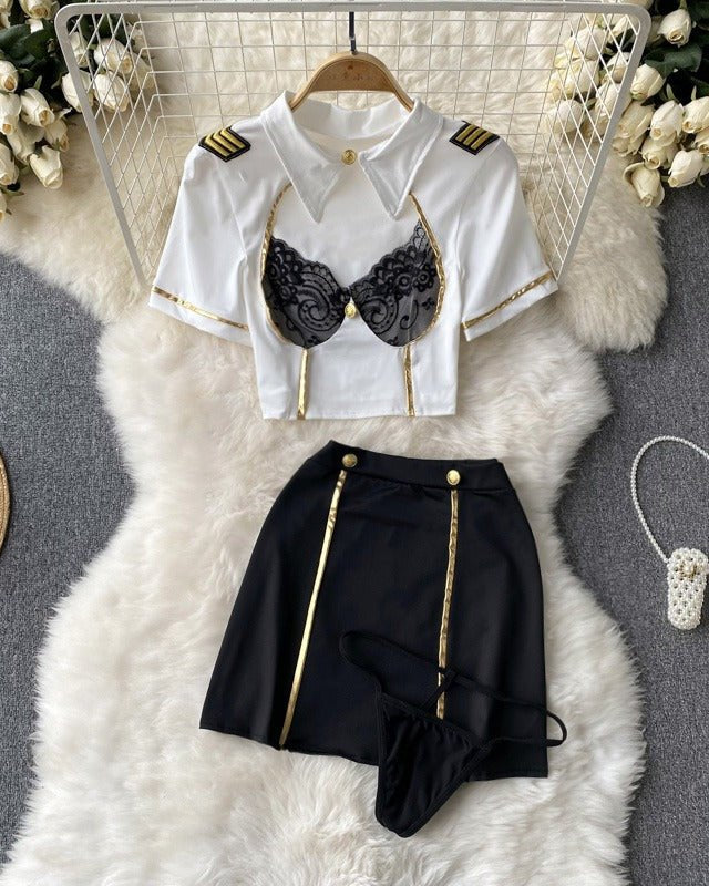 Captain's Charm Aviation-Themed Lingerie Set