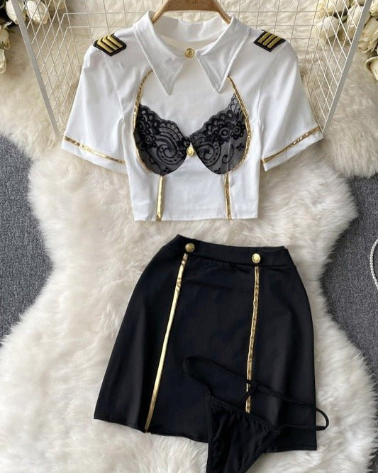 Captain's Charm Aviation-Themed Lingerie Set