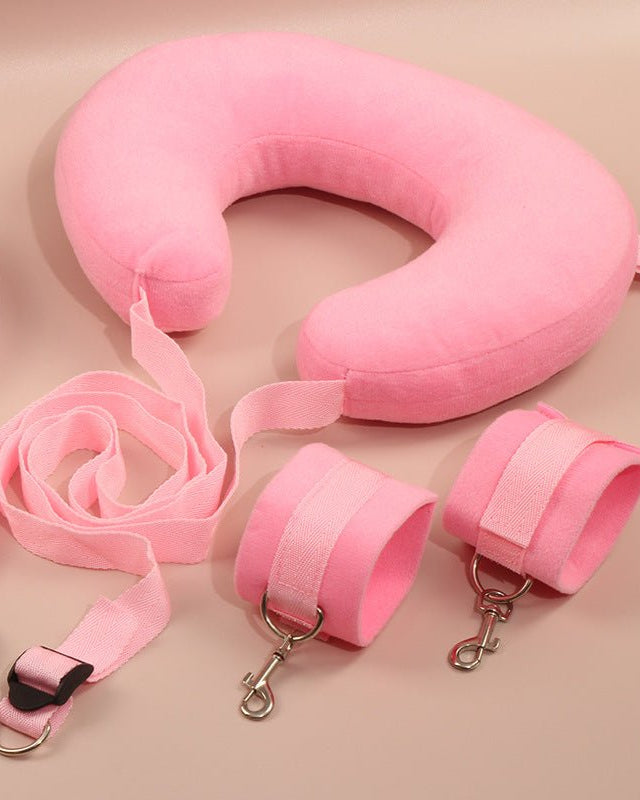 Plush Padded Neck and Wrist Restraint Set