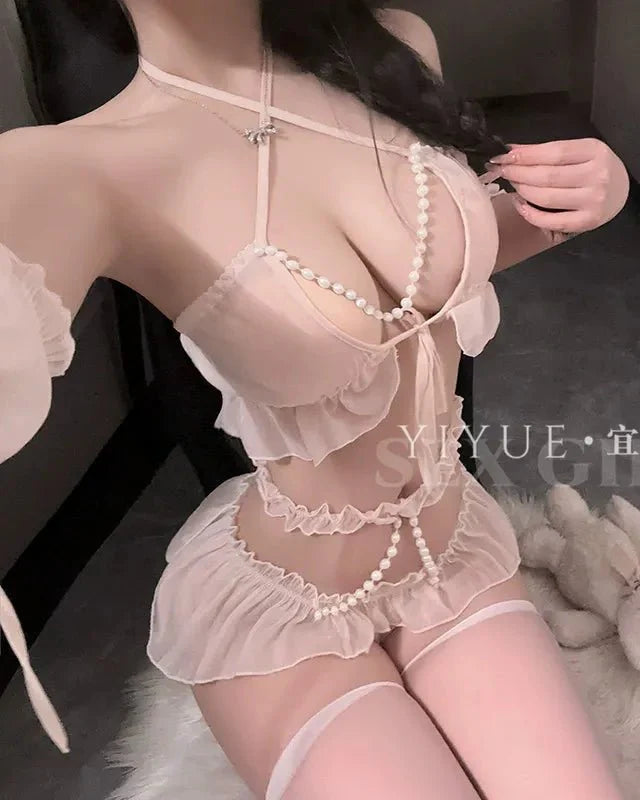 Pretty Privilege Activated Strap Ruffle Lingerie Set