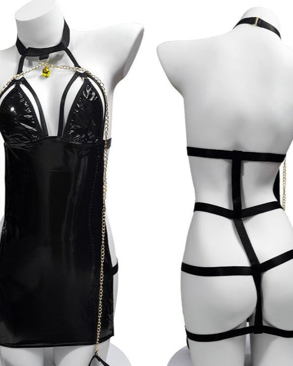 The Lock. The Key. The Chaos Bondage Mini Dress Lingerie