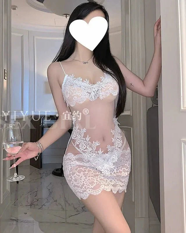 Underestimate Me Once Lace Illusion Bodycon Lingerie